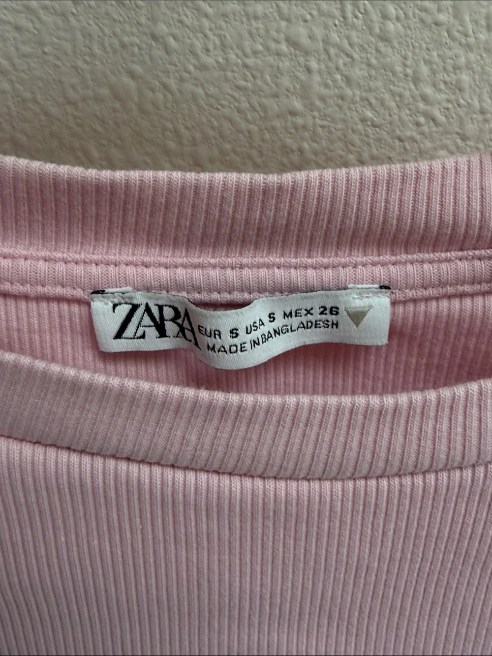 Zara Pink Ruffle Sleeve Ribbed Top